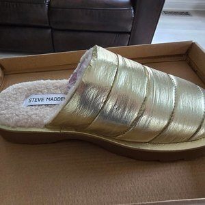 Steve Madden Women's Chex Quilted Faux Fur Lined Slippers - Size 7.0 New